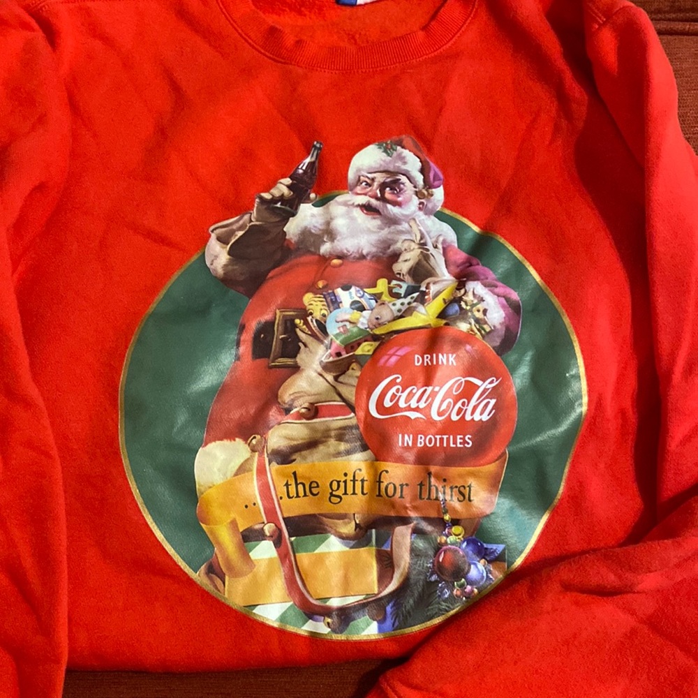 H&M men size small Coca Cola sweat shirt Christmas